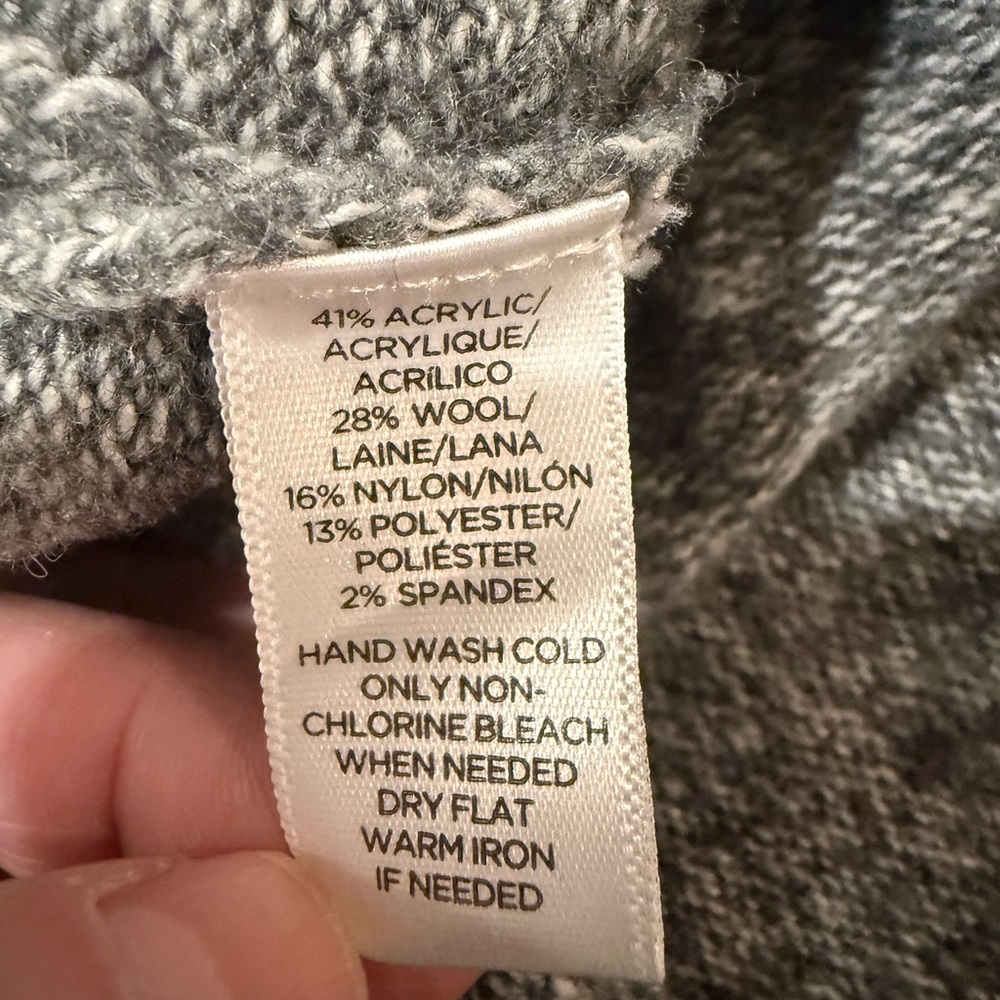 Lou & Grey Gray Ribbed Knit Sweater Wool Blend Size Small - Picture 5 of 5